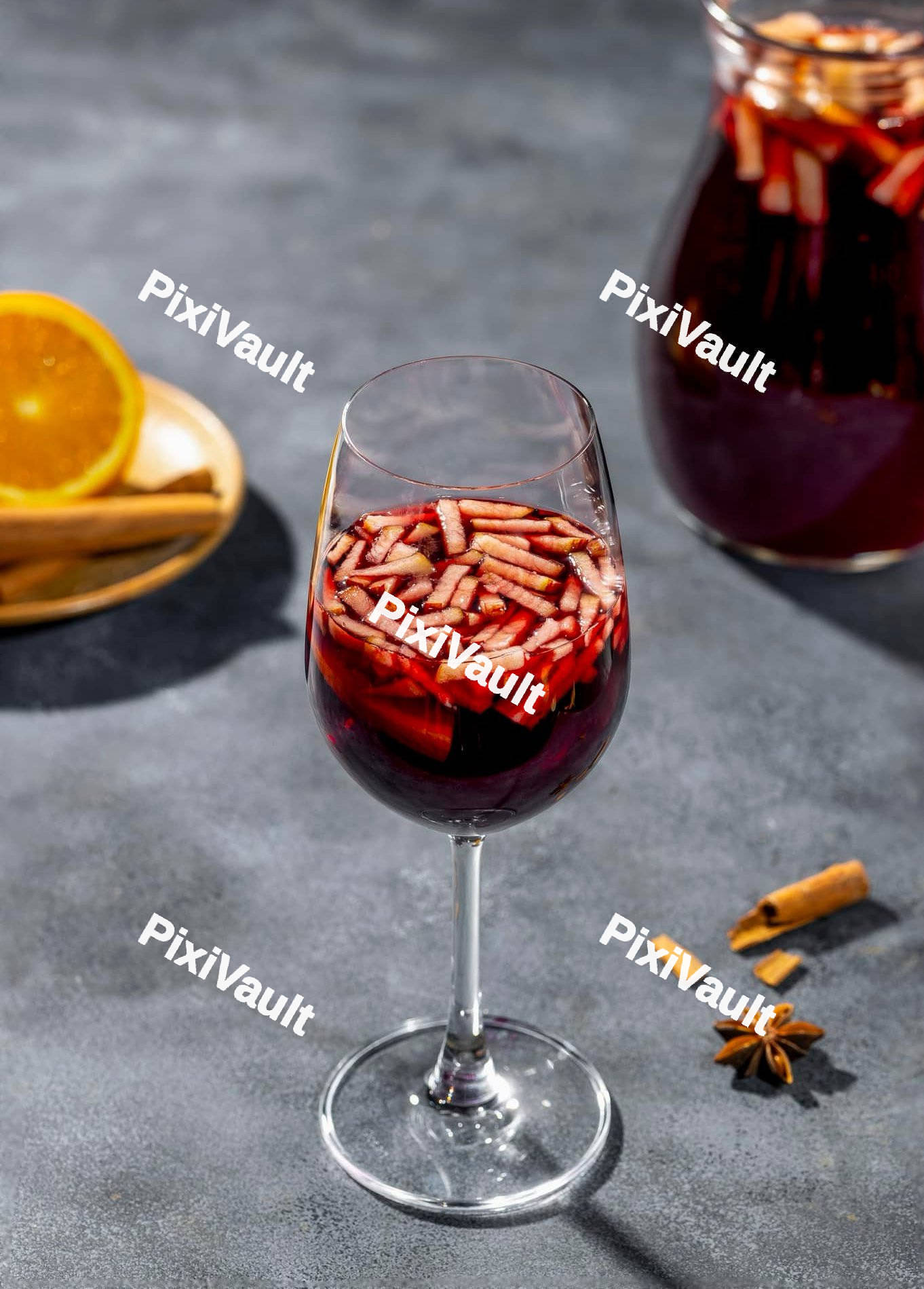 Sangria in a wine glass